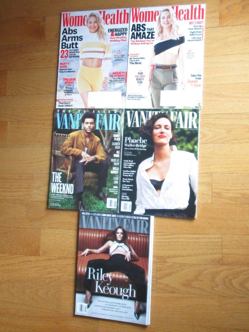 Vanity Fair magazine 3 issues 2023 & Women's Health magazine 2 issues